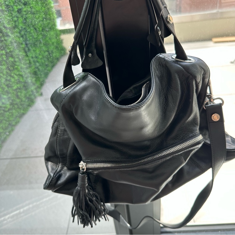 SANDRO
Tassel Leather Handle Bag